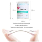 400pcs Organic Cotton Swabs for Infant Baby/kid/Adult, Round&Spiral Head Qtip - Image 3