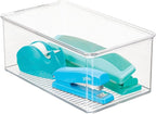 mDesign Plastic Stackable Home Office Storage Organizer Box - Image 8