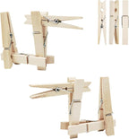Wooden Clothes Pins, 50 Pack, 2.9 Inch, Large Natural Birchwood Rust, Moisture - Image 4