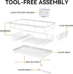 TOOLF Large Dish Drying Rack for Kitchen Counter, Kitchen Dish Racks - Image 7