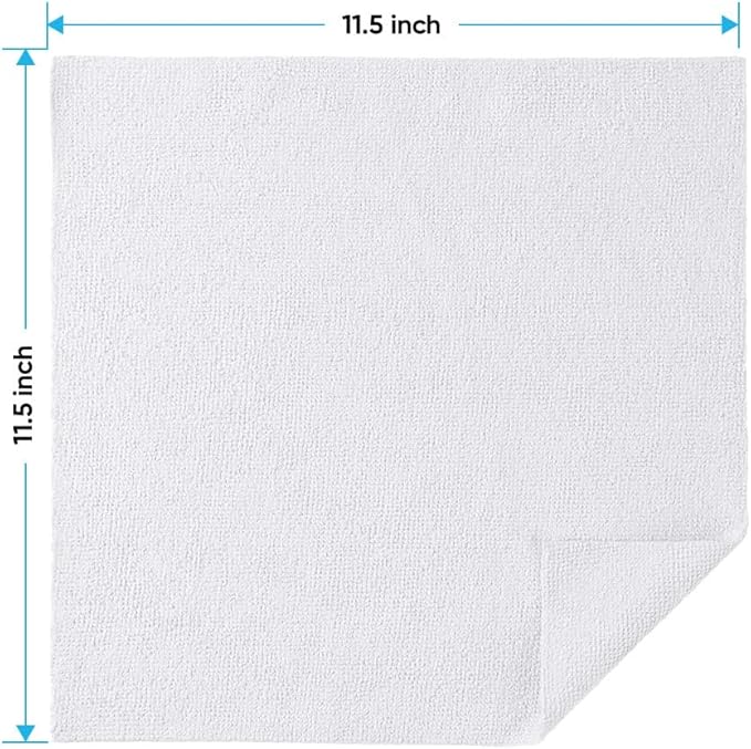 HOMEXCEL White Microfiber Cleaning Cloths, 10 Pack Microfiber Towels - Image 2