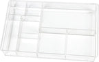 8-Section Clear Drawer Organizer, Large Acrylic Drawer Divider Tray by ZEXALOR