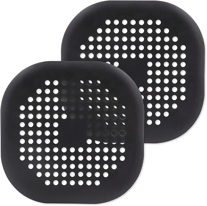 2Pcs 5.4 Inch Square Drain Cover TPR Hair Drain Catcher Flat Silicone Floor - Image 7