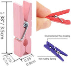 DurReus Sturdy Clothes Pegs Clamps Diy Craft Mini Colored Wood Clothespins Clip - Image 3
