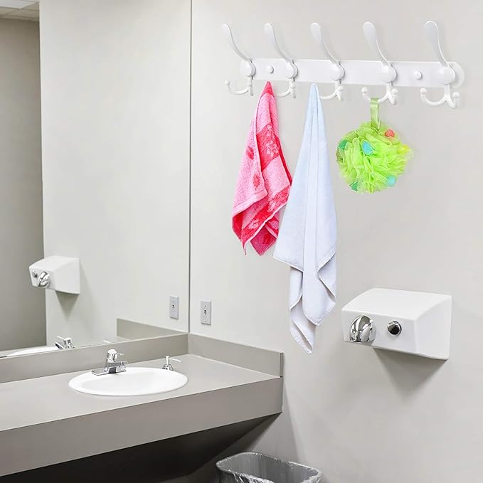 Wall Mounted Coat Rack, 2 Packs 15 Hooks Stainless Steel Coat Hook Rail - Image 5