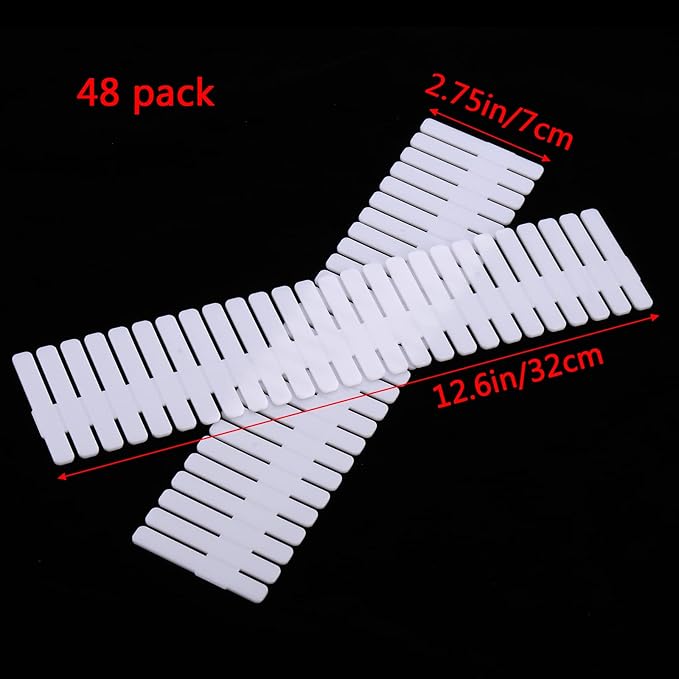 Foraineam 48Pcs Drawer Dividers, Adjustable DIY Grid Divider White Storage - Image 2