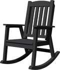 Devoko PP Material Rocking Chair Outdoor Indoor All Weather High Back Patio Rocker for Adult Heavy Duty Rocking Chair for Patio Backyard Porch Garden (Heavy Duty, Black) by DEVOKO