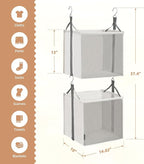 STORAGE MANIAC 2-Shelf Hanging Closet Organizer, Cloth Hanging Closet Shelf - Image 2