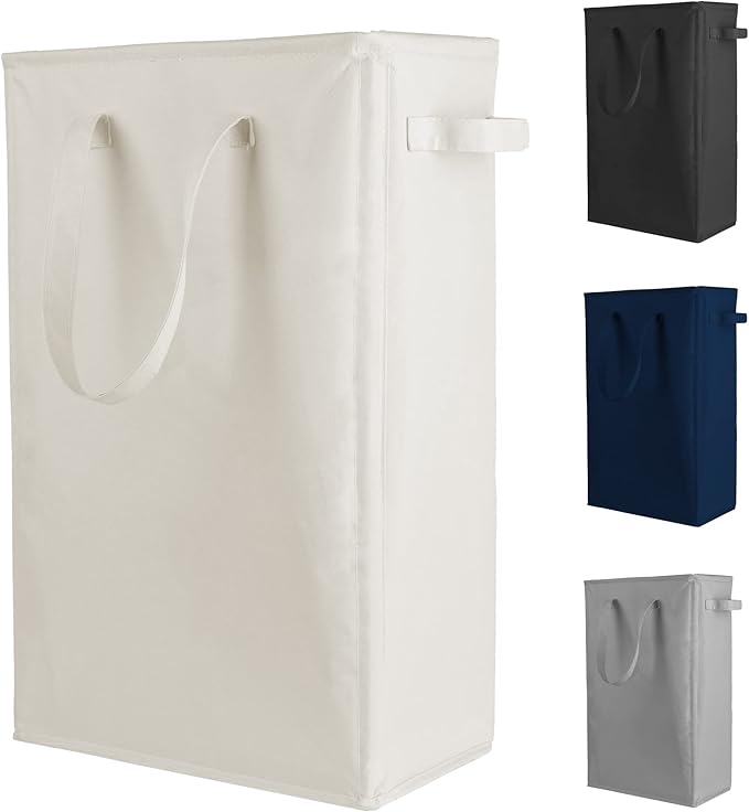 Odonata Slim Laundry Hamper Handles Collapsible Laundry Basket Thin Dirty by Odonata
