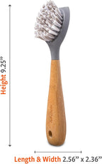 Full Circle Tenacious C Cast Iron Bamboo Dish Brush and Scraper – Durable - Image 6