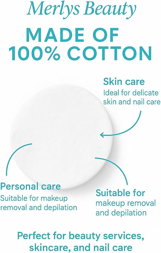 Premium Cotton Rounds, 100% Pure Natural Cotton, Hypoallergenic, Lint Free - Image 3