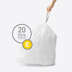 simplehuman Code E 200 Count, Dispenser Pack Custom Fit Liners, Drawstring - Image 2