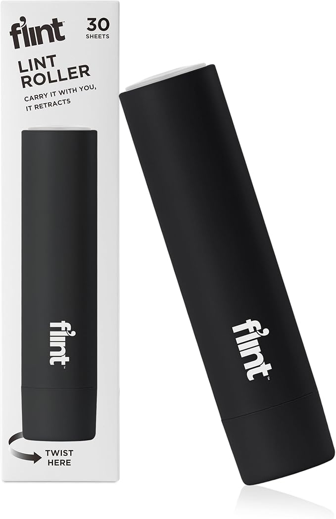Flint Classic Black Retractable Mini Lint Roller by Flint