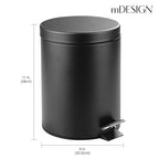 mDesign Pedal Bin — Metal Waste Bin - Image 4