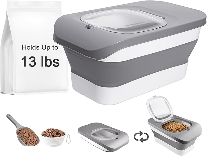 13 Lbs Dog Food Container, Collapsible Dog Food Storage Container by HOYTAMDARHOMESTORAGE