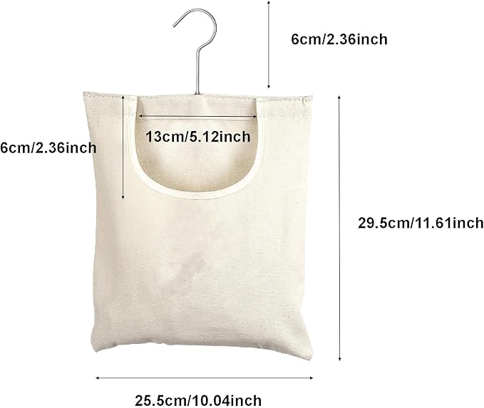 Ragyzity Canvas Clothespin Bag, Zipper Closure, Portable Clothes Pin Hanging Bag - Image 3