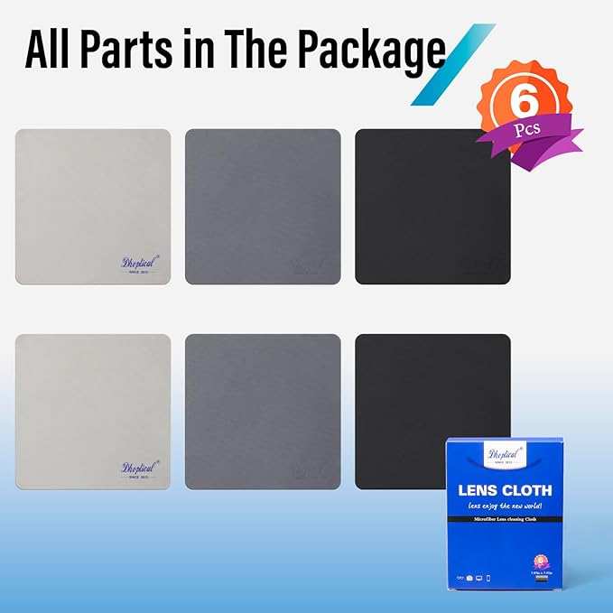 Microfiber Cleaning Cloths, 6 Pack 8x8 Inch Large Glasses Cloth, Cleaning Cloth - Image 4