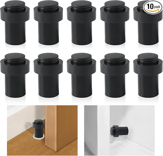 10 Pack Black Door Stoppers by REHALY