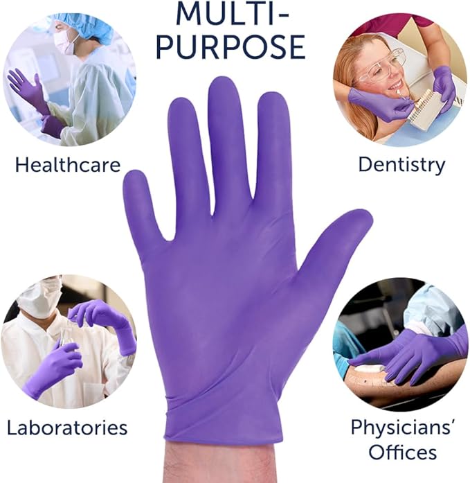 HALYARD PURPLE NITRILE Gloves Powder Free Disposable Medical Exam Gloves - Image 7