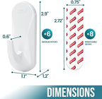 TAILI Hooks for Hanging, 6 Plastic Sticky Hooks and 8 Adhesive Strips, No - Image 4