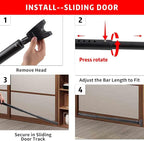 2-in-1 Door Security Bar & Sliding Patio Door Stopper Security Jammer Bar Child - Image 8