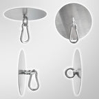 Adhesive Ceiling Hooks 4 Pack Stainless Steel Sticky Pad Eye Plate Snap Hooks - Image 8