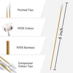 1000PCS 6" Pointed Cotton Swabs - Image 2