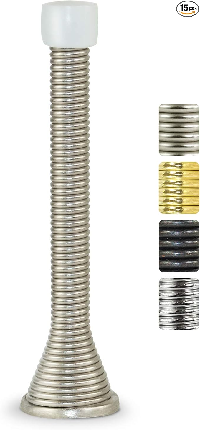 Jack N’ Drill 11-Pack Spring Door Stop 3 ¾-inch Heavy Duty and Flexible Door by JD+Jack+N%27Drill