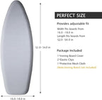 SheeChung Ironing Board Cover and Pad 18x54, Extra Thick Cotton Cover, Scorch - Image 2
