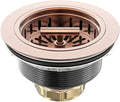KONE Copper Sink Drain 3.5 Inch Kitchen Sink Drain Assembly Stainless Steel by KONE