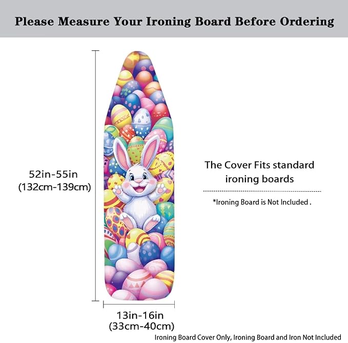 Easter Eggs and Rabbit Ironing Board Pad and Cover Durable Thick Ironing Board - Image 5