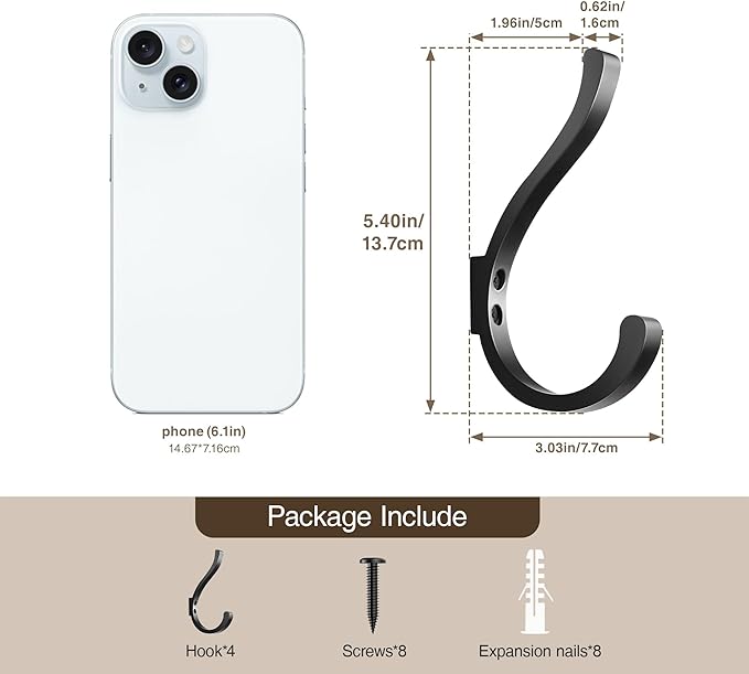 Large Wall Hooks for Hanging Coat/Backpack - Image 4