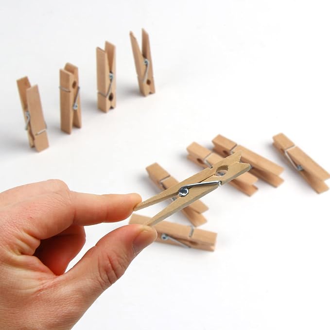 KIMOBER 2.36Inch Large Wooden Clothespins, Sturdy Natural Wooden Craft Peg Pins - Image 4