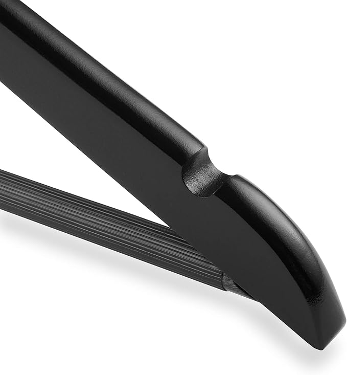 Casafield - 20 Black Wooden Suit Hangers - Premium Lotus Wood - Image 3
