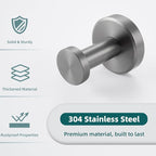 APLusee Gunmetal Gray Single Robe Hook, 304 Stainless Steel Heavy Duty Towel - Image 9