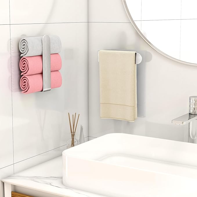 Adhesive Hand Towel Holder, 8 Inch Towel Holder - Image 6