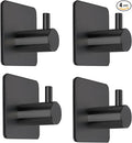 Black Adhesive Towel Hooks Heavy Duty Stick on Wall Hooks Shower Hooks by Fotosnow