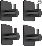 Black Adhesive Towel Hooks Heavy Duty Stick on Wall Hooks Shower Hooks by Fotosnow
