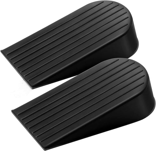 2 Pack Black Extra Large Door Stopper, High 1.9 Inches Big Door Stop by Crosize
