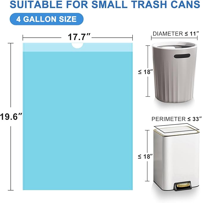 4 Gallon Trash Bags Drawstring 100 Count, JUKFITA Strong Small Garbage Bags - Image 6