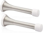 2 Pack Spring Door Stopper Brushed Satin Nickel- 3-1/4" Flexible Spring Door by KOVOSCH