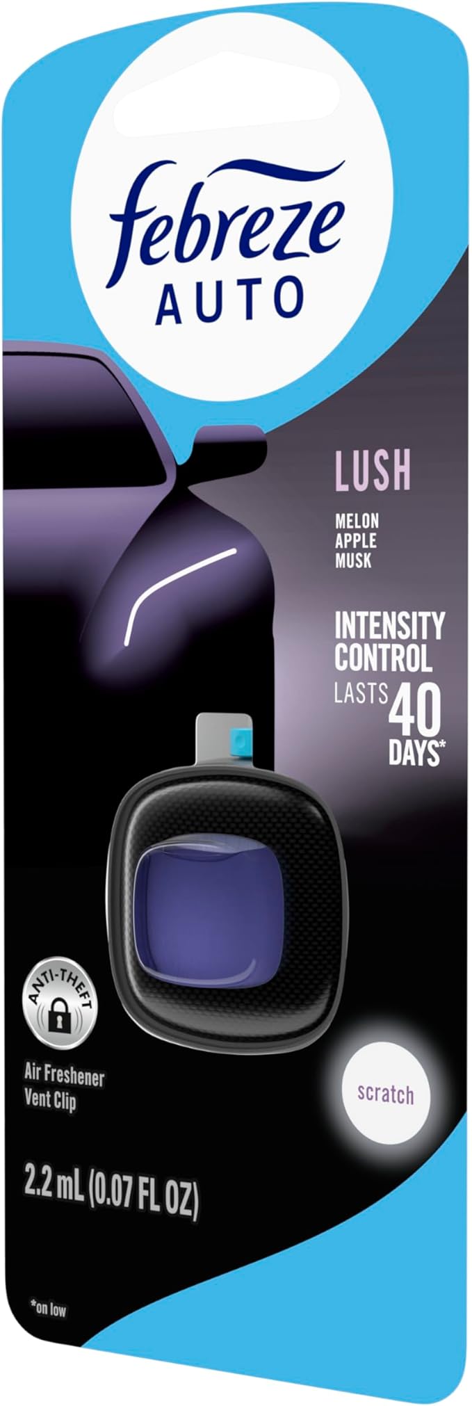 Febreze AUTO Air Freshener, Odor-Fighting Automotive Vent Clip, Lush Scent - Image 12