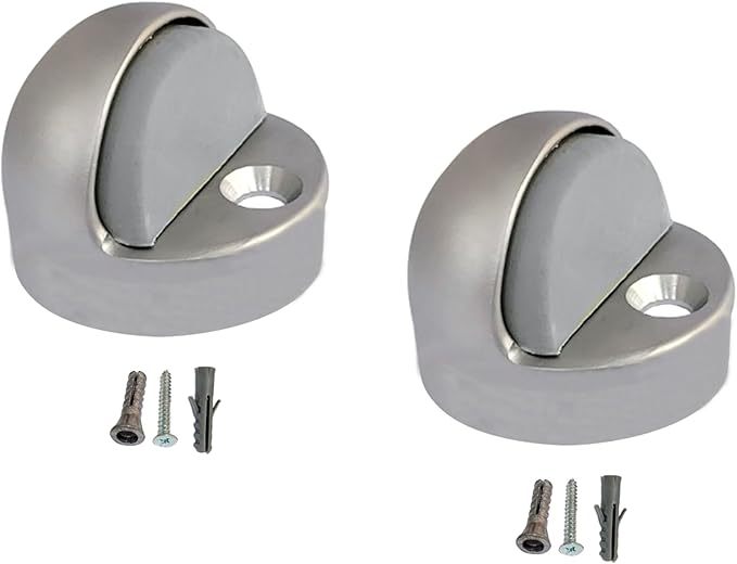QCAA High Dome Floor Door Stop, 1-11/16" x 1-3/16", Zinc Die Cast, Satin Nickel by QCAAHardware