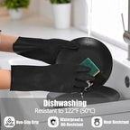 10 Pairs Chemical Resistant Latex Gloves, Heavy Duty Black Rubber Gloves - Image 6