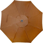 Blissun 9 ft Solar Umbrella 32 LED Lighted Patio Umbrella Table Market Umbrella with Tilt and Crank Outdoor Umbrella for Garden, Deck, Backyard, Pool and Beach, Brown - Image 4