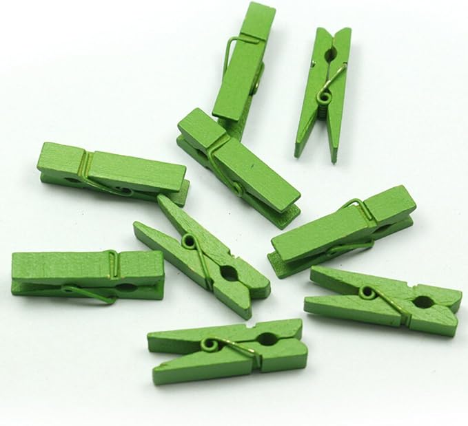 100pcs/Set Mini Colored Wooden Clips by Unknown