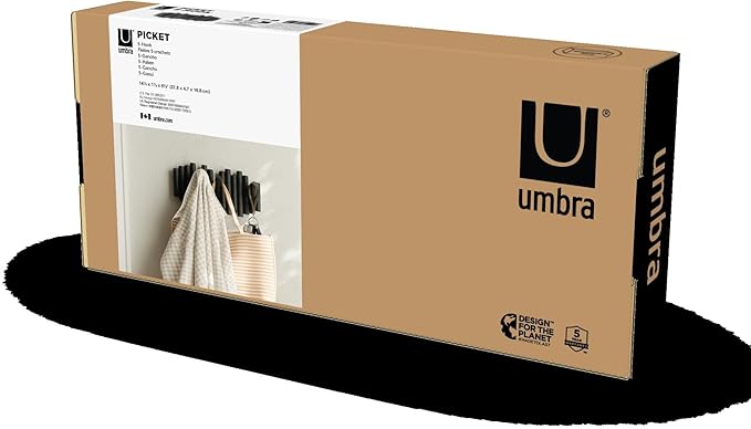 Umbra Picket Wall-Mounted Coat Rack Rail Hook - Image 8