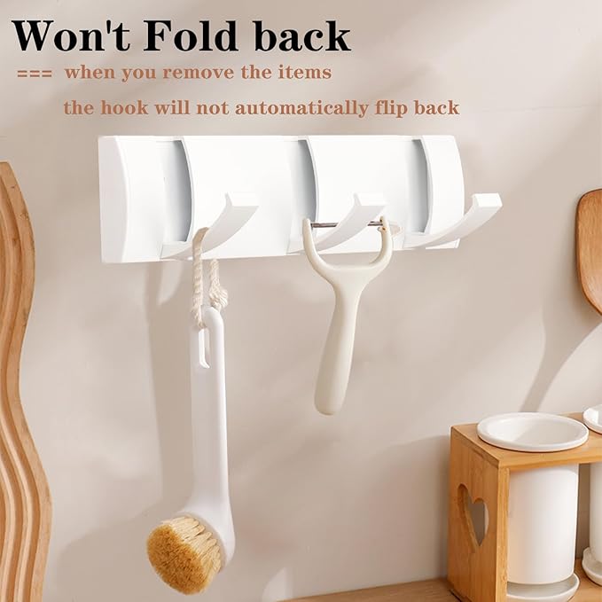 Folding Coat Hooks, Wall Mounted Coat Rack - Image 4