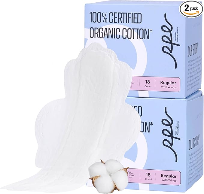 100% Organic Pads for Women, Organic Cotton Cover Pad by RPELife