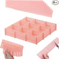 TWUTGAYW 14.5 in Pink DIY Grid Drawer Organizer by KUAOOAUK